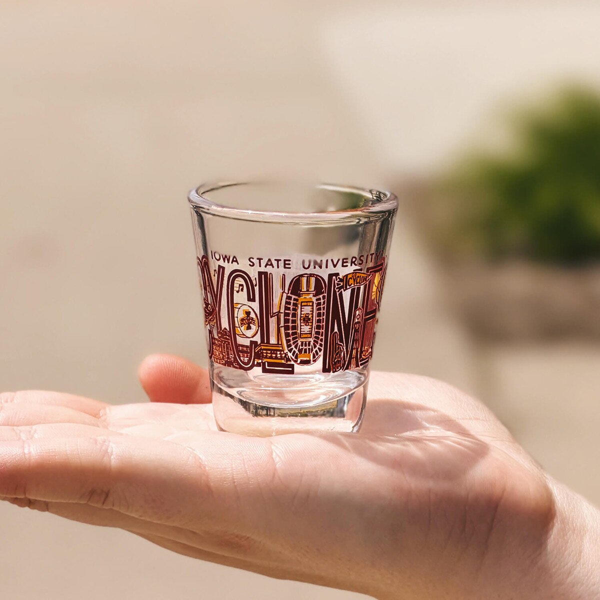 Iowa State Cyclones Doodles Ink shot glass 1-75-oz